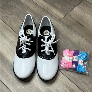 Sock Hop 50’s Saddle Oxford Girls Black and White